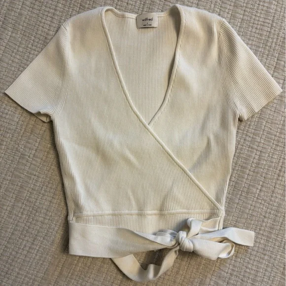 Wilfred Cream Ribbed Knit Top - Picture 2 of 4